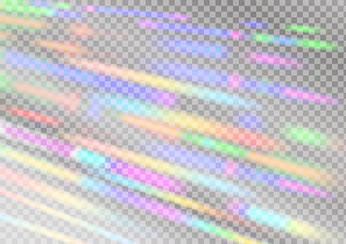 Vector Rainbow Gradient with Sunshine Glare. Mesh Holographic. Trendy Hologram Vector Background