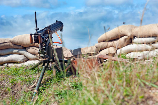 istock WW1 Machine gun position beneath moody sky 1171959997