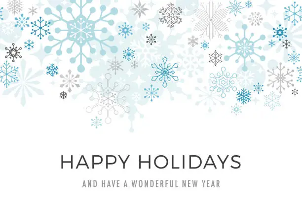 Vector illustration of Modern Graphic Snowflake Holiday Background
