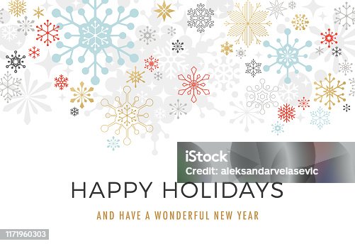 istock Modern Graphic Snowflake Holiday Background 1171960303