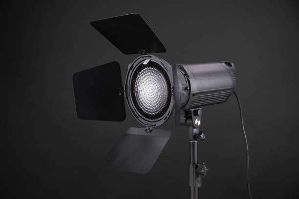 istock professional led lamp or flash with Fresnel lens. pulsed light 1171961781