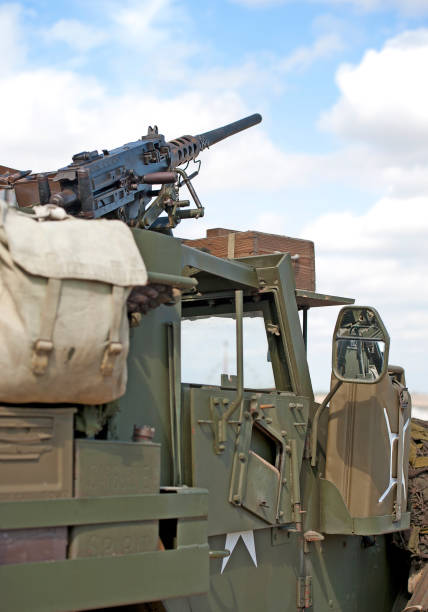 istock WW2 half track detail with machine gun 1171961926