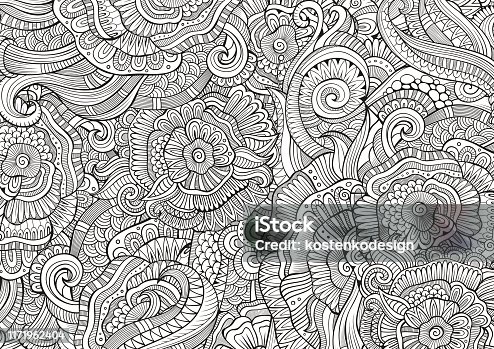 istock Abstract sketchy doodles hand drawn ethnic pattern 1171962404