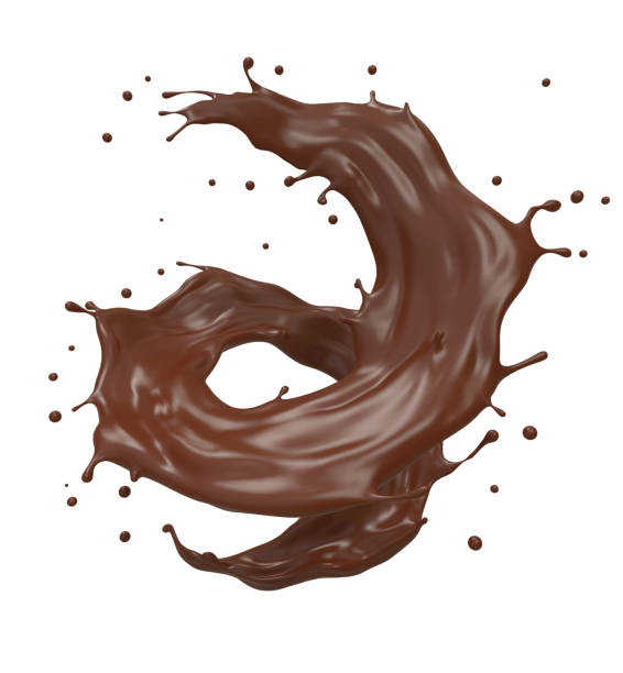 istock Liquid cocoa or chocolate whirl splash with Clipping path,3d rendering 1171963098