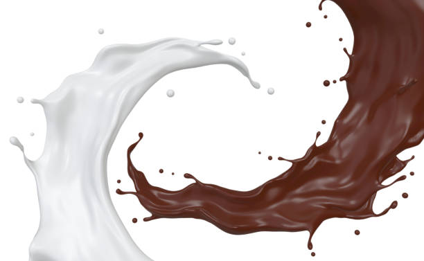 istock Liquid of chocolate and milk whirl splash with Clipping path,3d rendering 1171963099