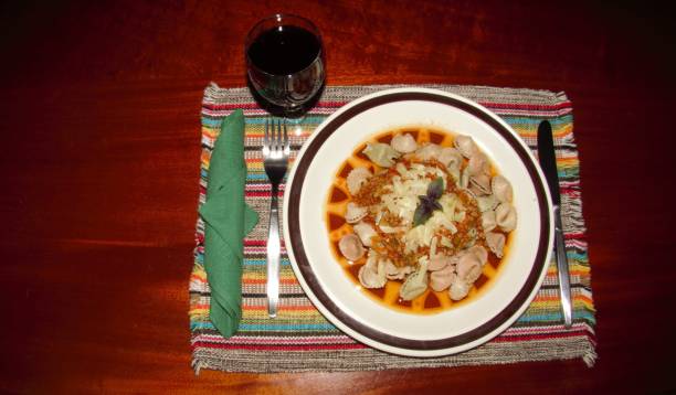istock wholemeal pasta dish with tomato sauce and meat 1171971457
