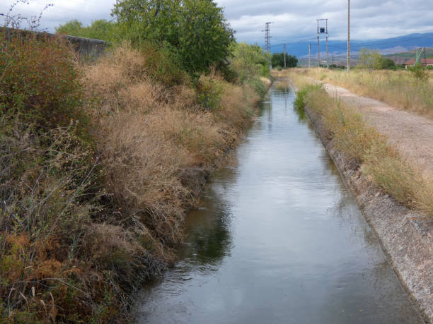 istock Irrigated canal in La Rioja, Spain 1171977793