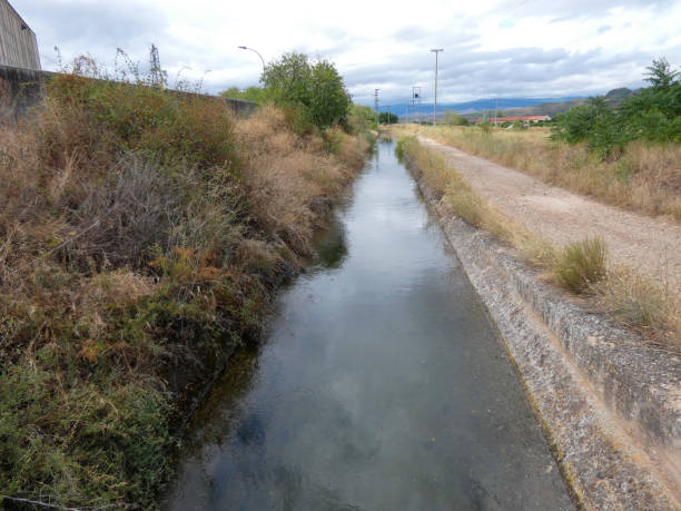 istock Irrigated canal in La Rioja, Spain 1171977851