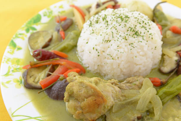 istock Delicious green curry and rice 1171978689