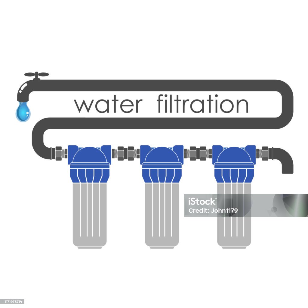 Water Filtration System.drawing Image Filtration Of Water In The System Stock Illustration - Download Image ...