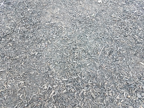 brown mulch or wood chips on the ground or background