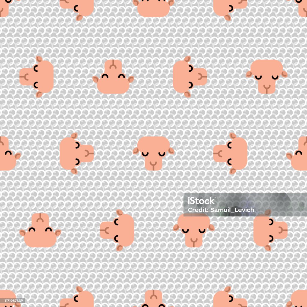 Ram Pattern Seamless Lamb Background Vector Texture Stock Illustration ...