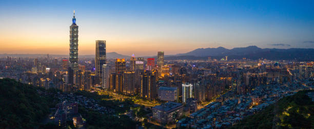 istock Taipei skyline cityscape at sunset 1171988172