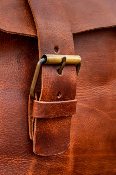 istock A Brown Leather Bag with Strap and Buckle 1171988504