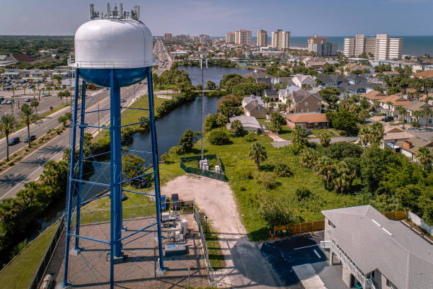 Aerial view of Jacksonville Beach, Florida stock photo