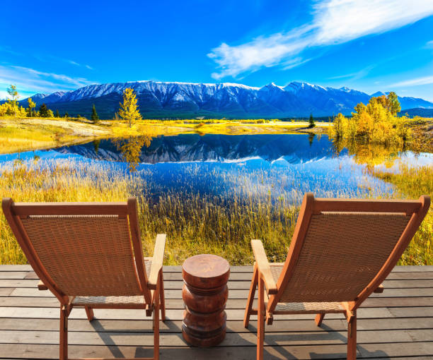 istock Smooth water of Lake Abraham 1171991278