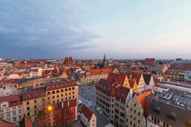Air view panorama of Wroclaw. Breslau. Poland.