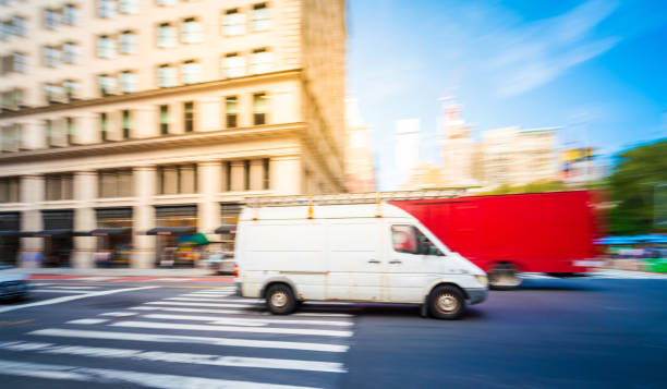 istock White delivery van in Manhattan New York 1171996991