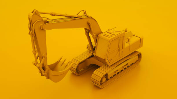 istock Yellow Excavator. Minimal idea concept. 3d illustration 1172001855