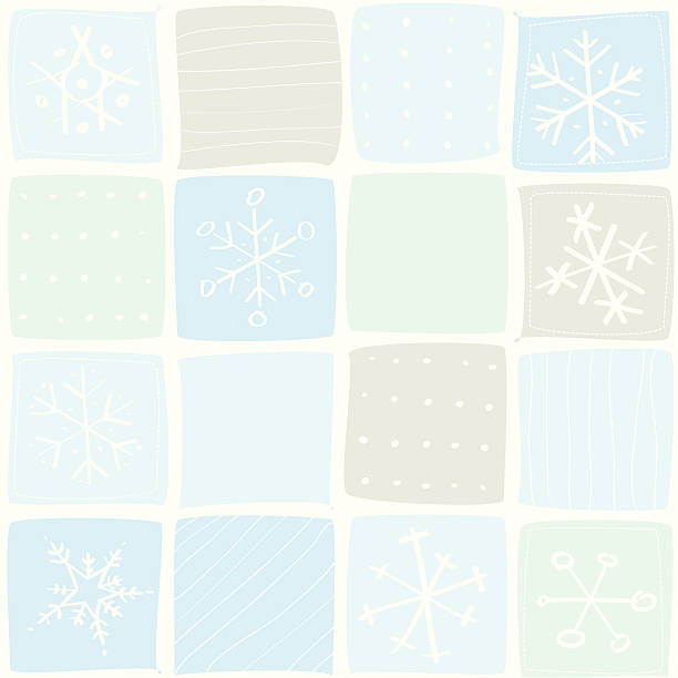 illustrations, cliparts, dessins animés et icônes de motif de flocons de neige de noël - seamless pattern meteorology snowflake