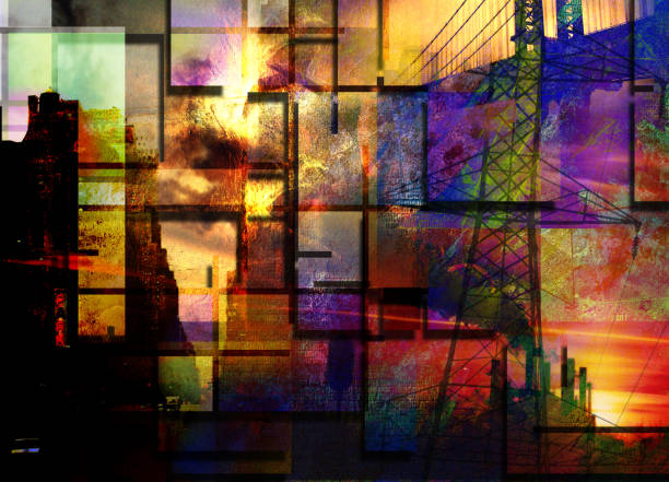 City Industrial Abstract. Geometric pattern