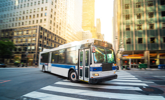 Public transportation bus in New York