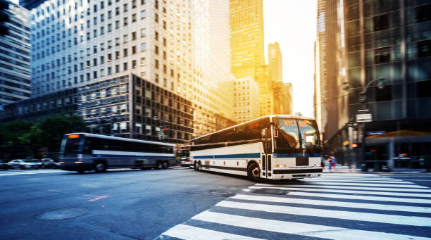 istock Public transportation bus in New York 1172005948