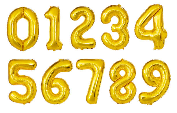 Balloon Numbers Balloon Numbers isolated on a white background one two three four five six seven eight and nine stock pictures, royalty-free photos & images