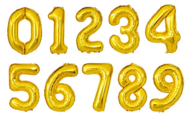 Balloon Numbers isolated on a white background