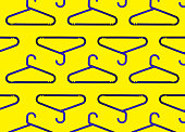 Pattern of blue hangers for clothes