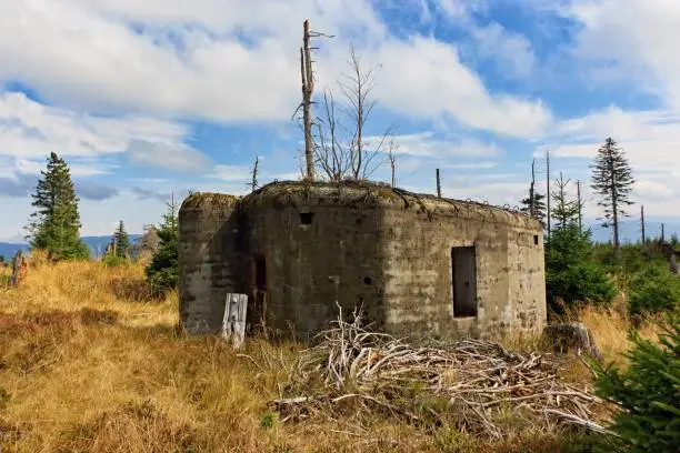 Second World War military bunker near Susina peakin Kralicky Sneznik, Czech Republic