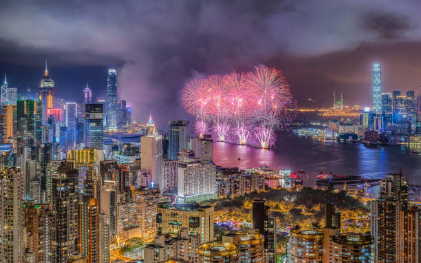 istock Hong Kong New years eve fireworks 1172010728