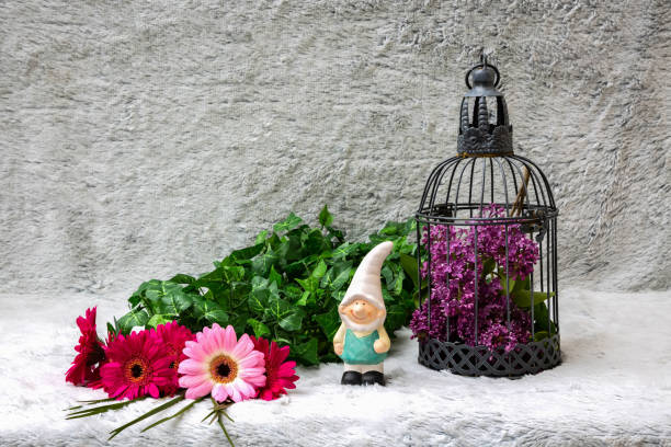 istock Decoration with gerbera, garden gnome 1172019647