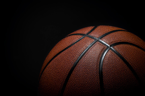 istock Closeup detail of basketball ball texture background 1172020569