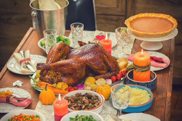 istock Traditional Stuffed Turkey with Side Dishes for Thanksgiving Day 1172022042