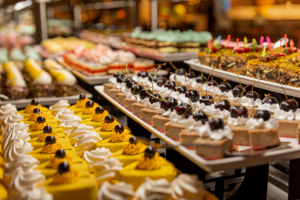 istock Dessert buffet with various delicious tastes ready for dinner in meeting room 1172029745