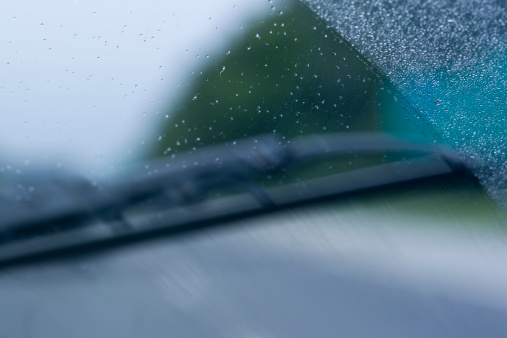 raindrops on the windscreen