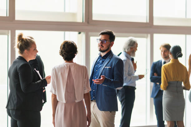 istock Business people talking in the lobby 1172045164