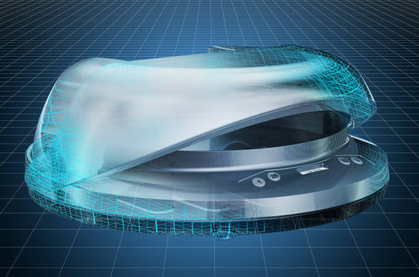 istock Visualization 3d cad model of LED Nail Lamp, blueprint. 3D rendering 1172046669