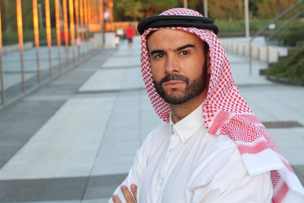 Powerful Arab businessman man close up Powerful Arab businessman man close up. qatar emir stock pictures, royalty-free photos & images