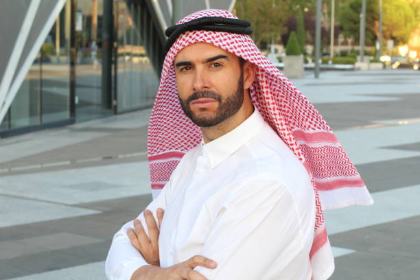 Powerful Arab businessman man close up Powerful Arab businessman man close up. qatar emir stock pictures, royalty-free photos & images