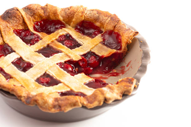 istock A Homemade Cherry Pie Isolated on a White Background 1172054630