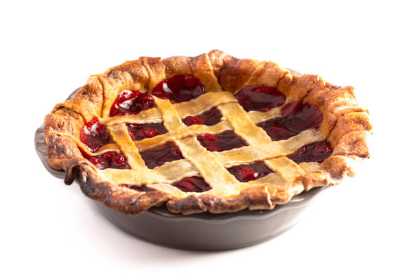 istock A Homemade Cherry Pie Isolated on a White Background 1172055852