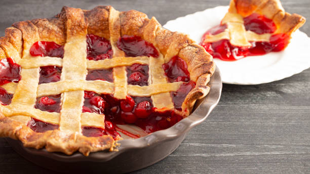 istock A Homemade Cherry Pie on a Wooden Table 1172057396