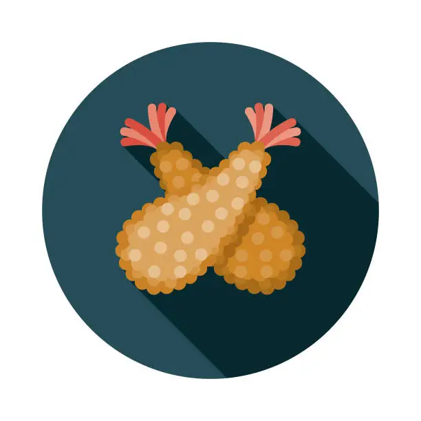 Vector illustration of Ebi Tempura Japanese Food Icon