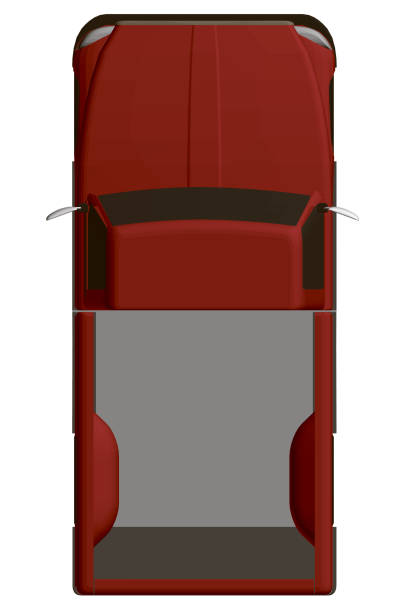 istock Polygonal red pickup. Open body truck. View from above. 3D. Vector illustration. 1172061451