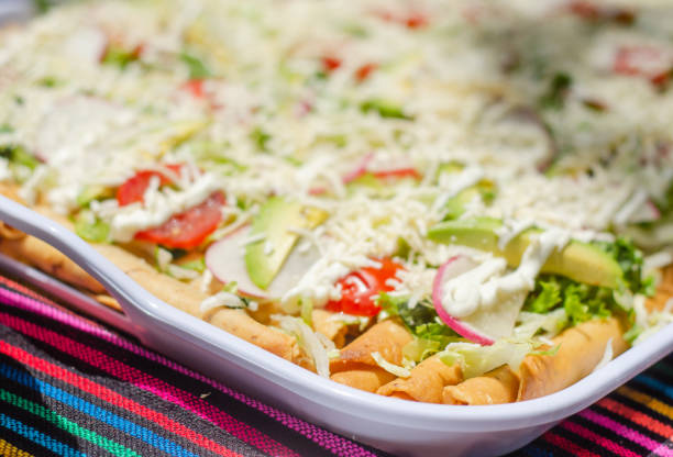 Mexican Tacos with salad stock photo