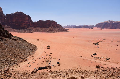 View of Khazali Canyon from Lawrence’s Spring, Wadi Rum Protected Area, Jordan