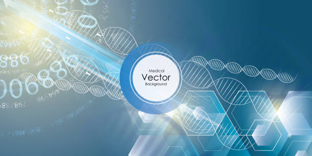 dna 벡터 의료 배경 - abstract dna cell multi colored stock illustrations