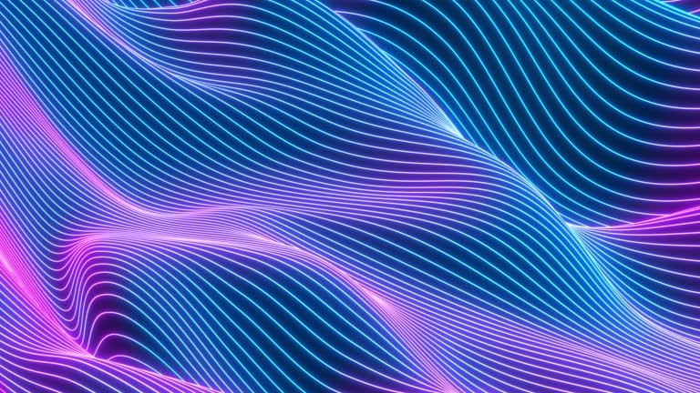 Abstract colorful wavy background in bright neon colors.